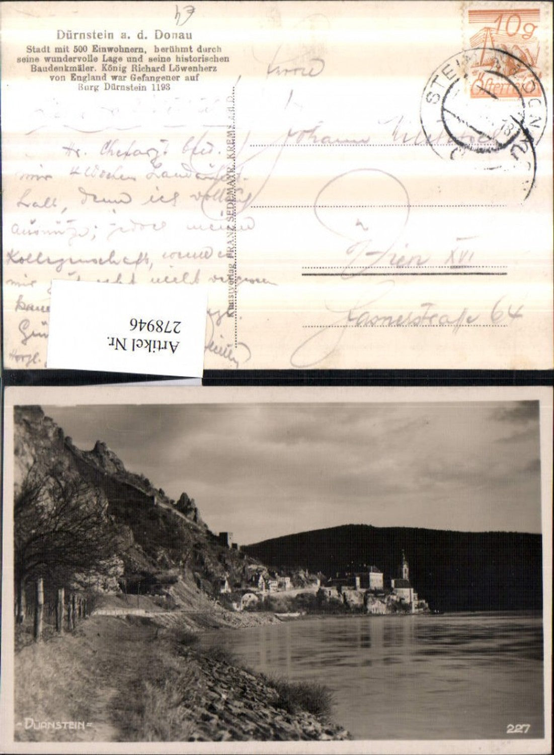 278946,Dürnstein an d. Donau Teilansicht Partie