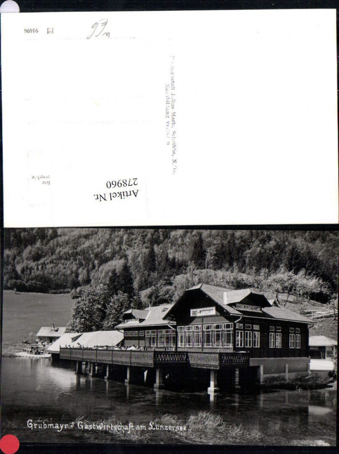 278960,Grubmayrs Gastwirtschaft am Lunzersee b. Lunz