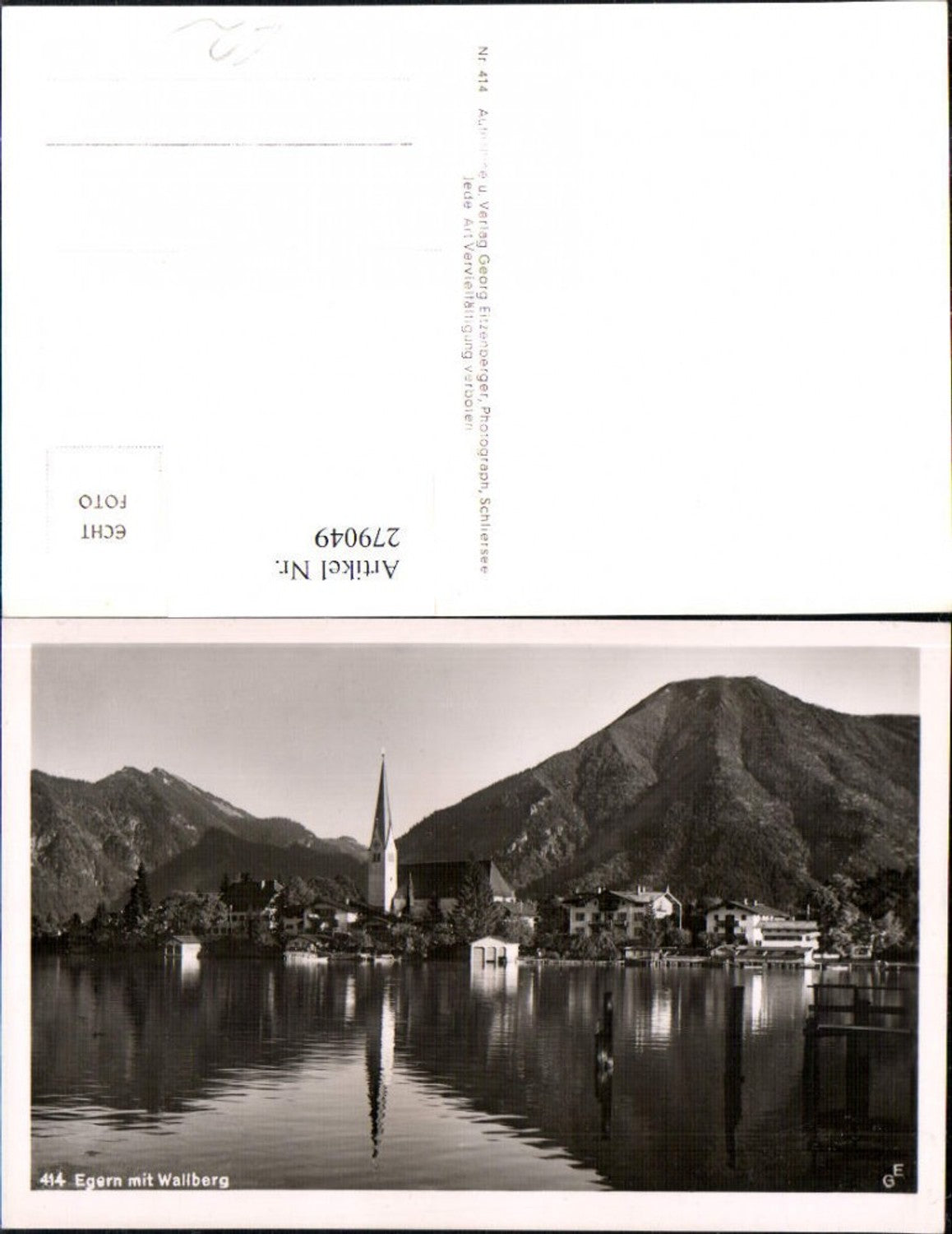 279049,Egern Totale Kirche m. Wallberg Bergkulisse