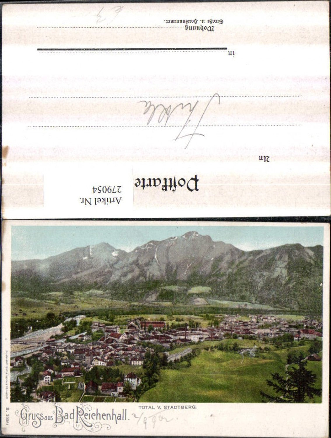 279054,Gruß aus Bad Reichenhall Totale vom Stadtberg Bergkulisse