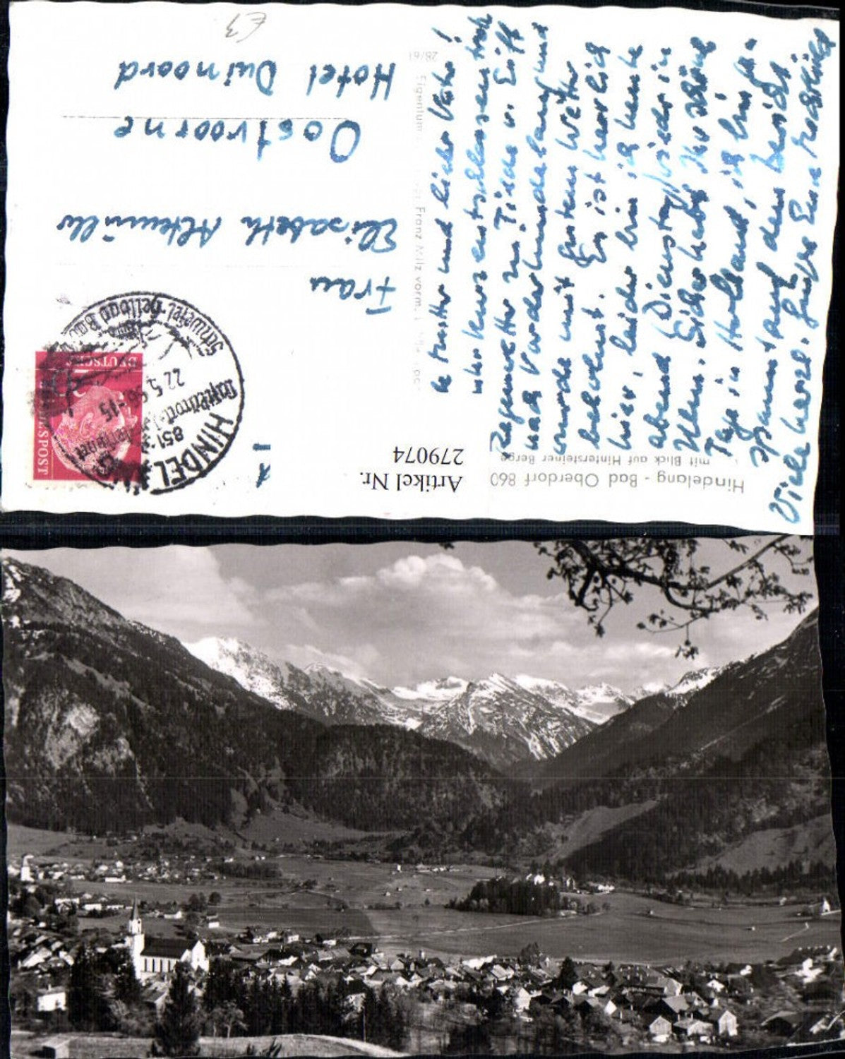 279074,Hindelang Bad Oberdorf Totale m. Blickauf Hintersteiner Berge Bergkulisse