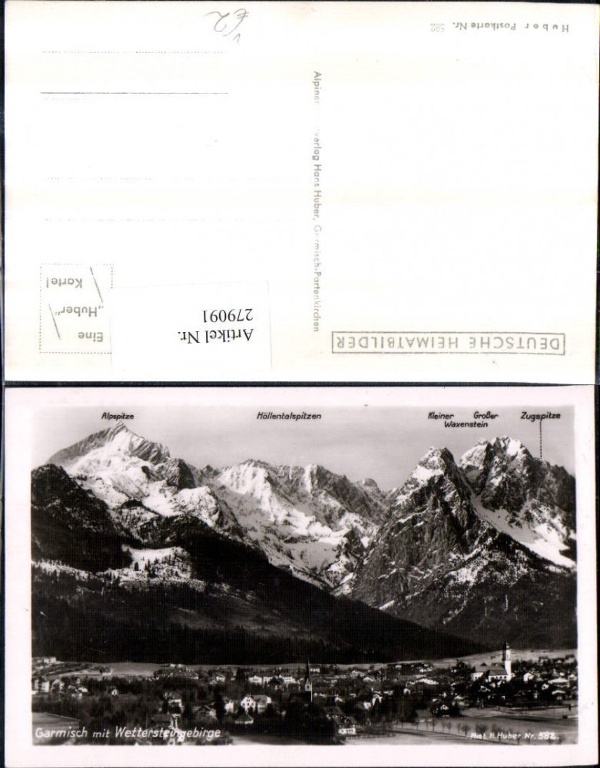 279091,Garmisch Totale m. Wettersteingebirge Bergkulisse pub Foto H. Huber 582