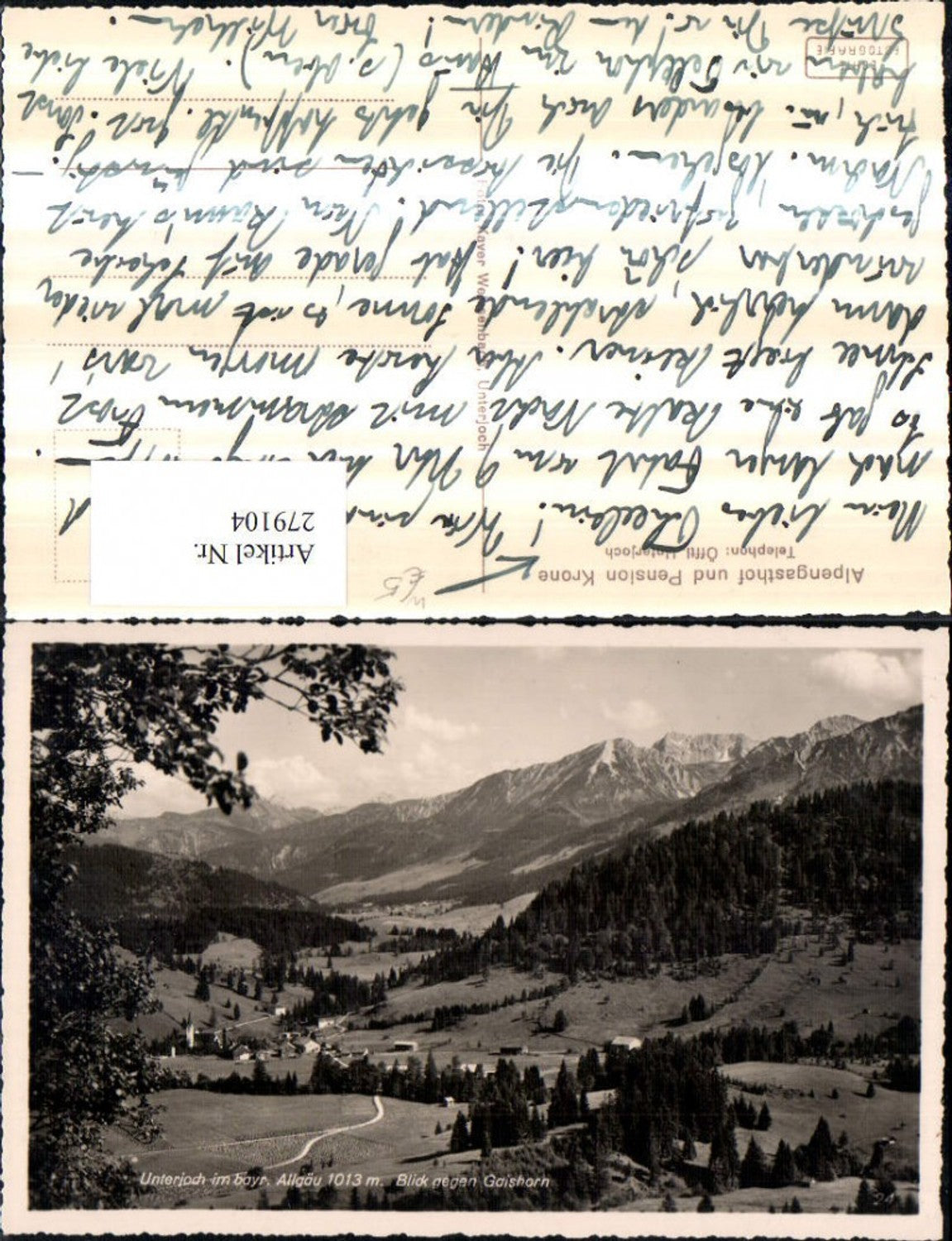 279104,Unterjoch im Allgäu Totale Blick geg. Gaishorn Bergkulisse