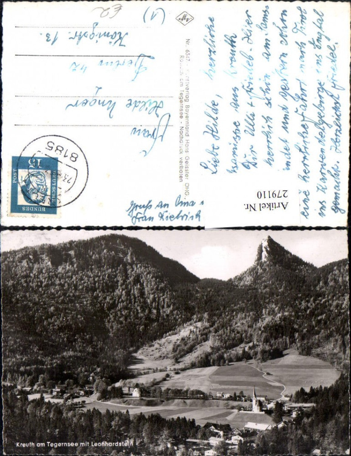 279110,Kreuth am Tegernsee Totale m. Leonhardstein