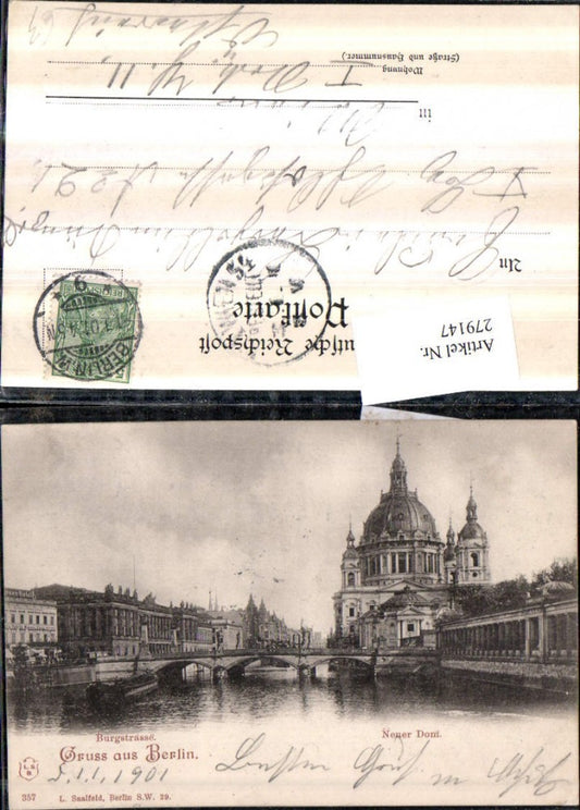 279147,Gruß aus Berlin Burgstraße Dom Kirche Brücke
