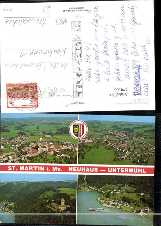 279166, St. Martin Neuhaus Untermühl Total Castle Steamer Multi-view map pub Alpine aerial photograph 1018