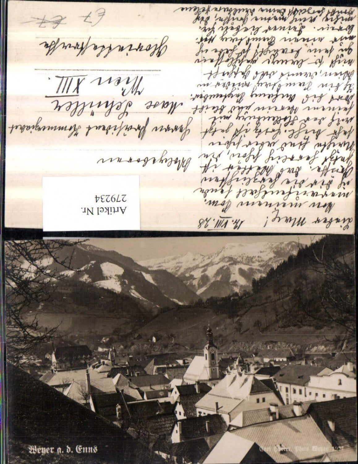 279234,Weyer an d. Enns Totale Bergkulisse pub Carl Harrer 1927