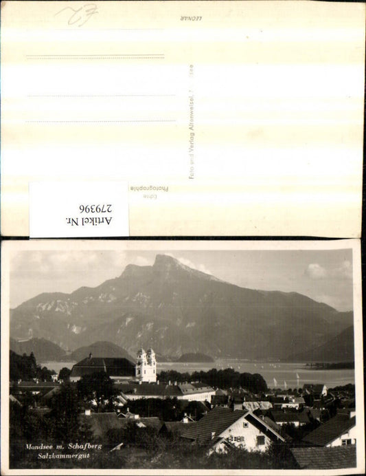 279396,Mondsee Totale m. Schafberg Bergkulisse