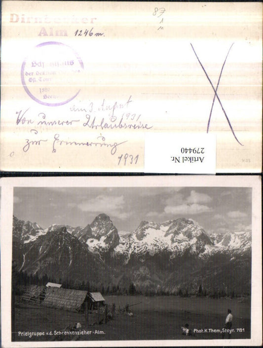 279440,Prielgruppe von d. Schrenkenzieher-Alm b. Hinterstoder Bergkulisse pub Foto K. Them 781