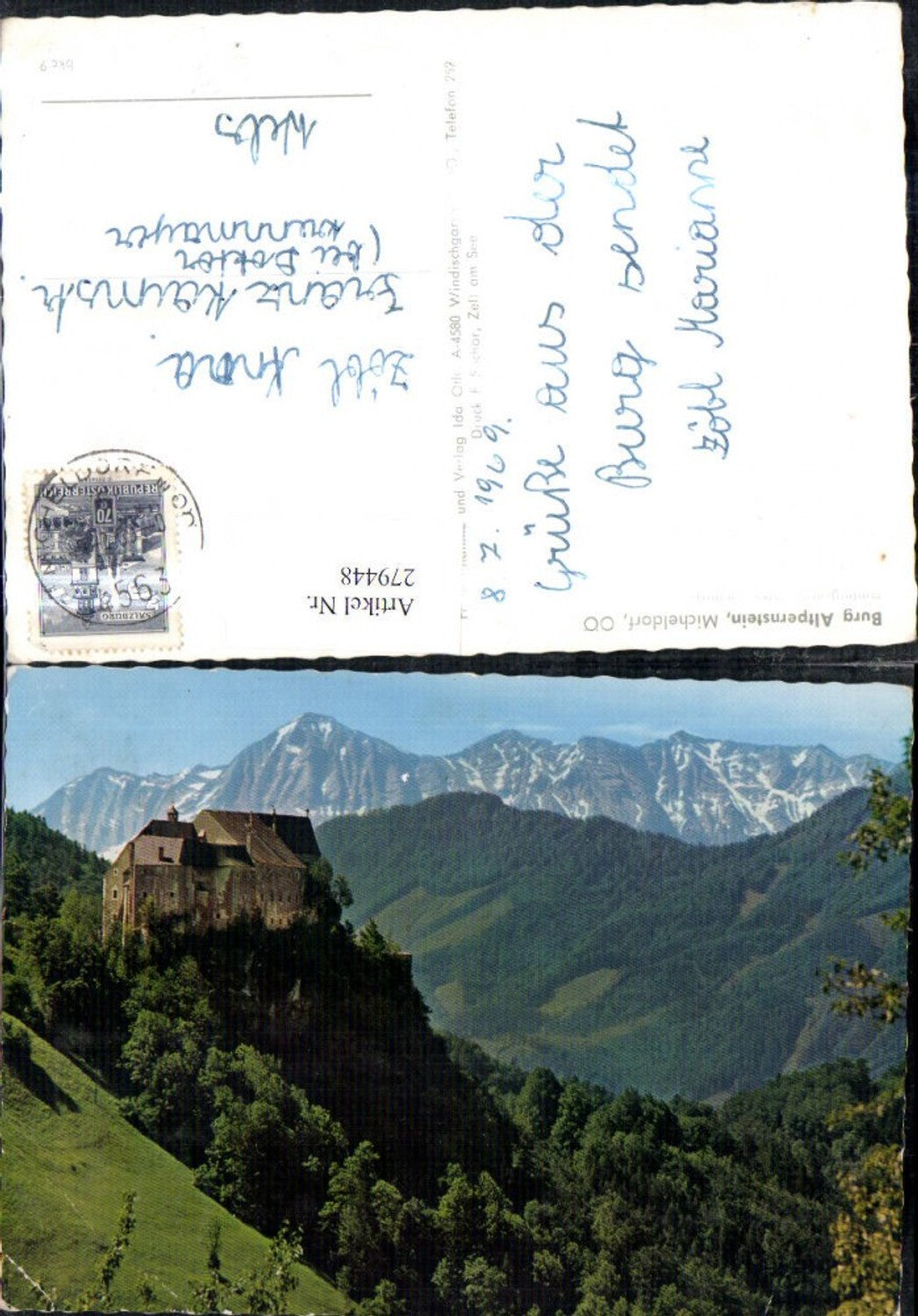 279448,Burg Altpernstein b. Micheldorf m. Toten Gebirge Bergkulisse