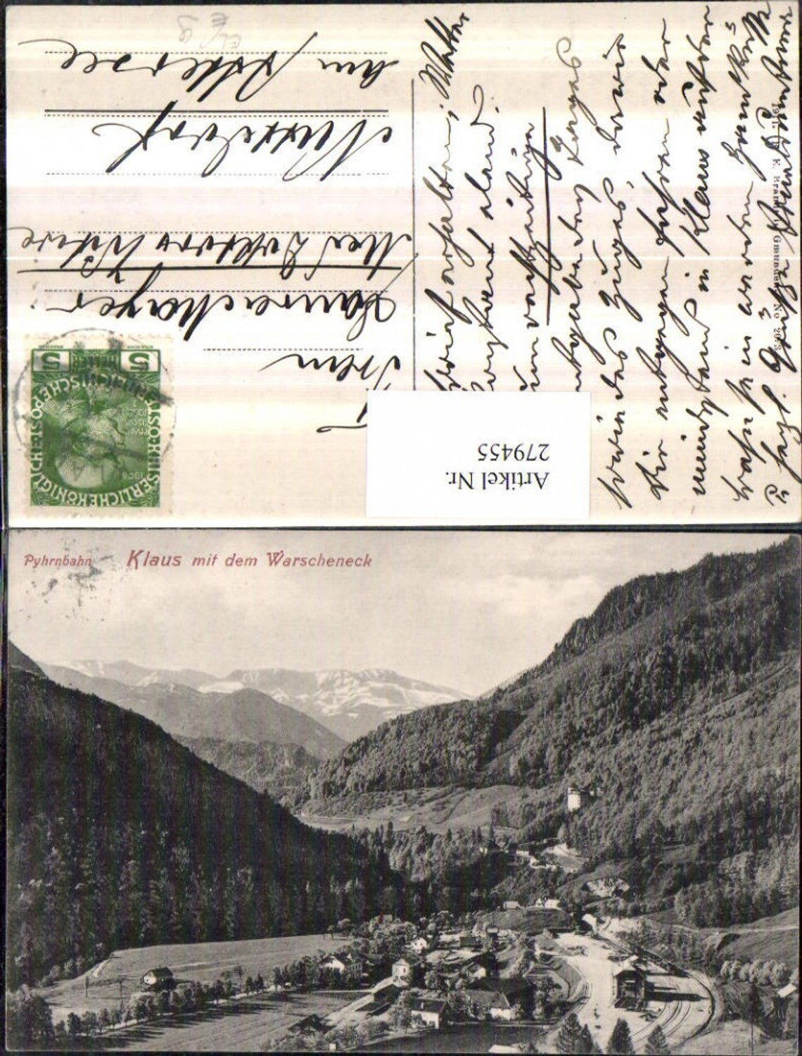 279455,Klaus an d. Pyhrnbahn Totale Bahnhof m. d. Warscheneck Bergkulisse