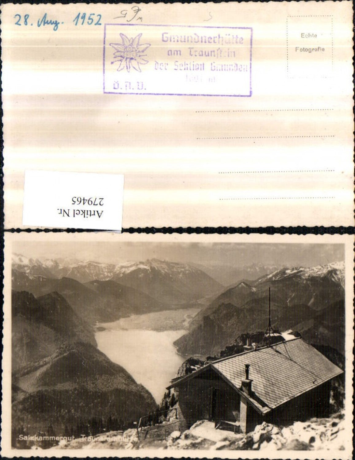 279465,Traunsteinhütte Berghütte b. Gmunden Bergkulisse