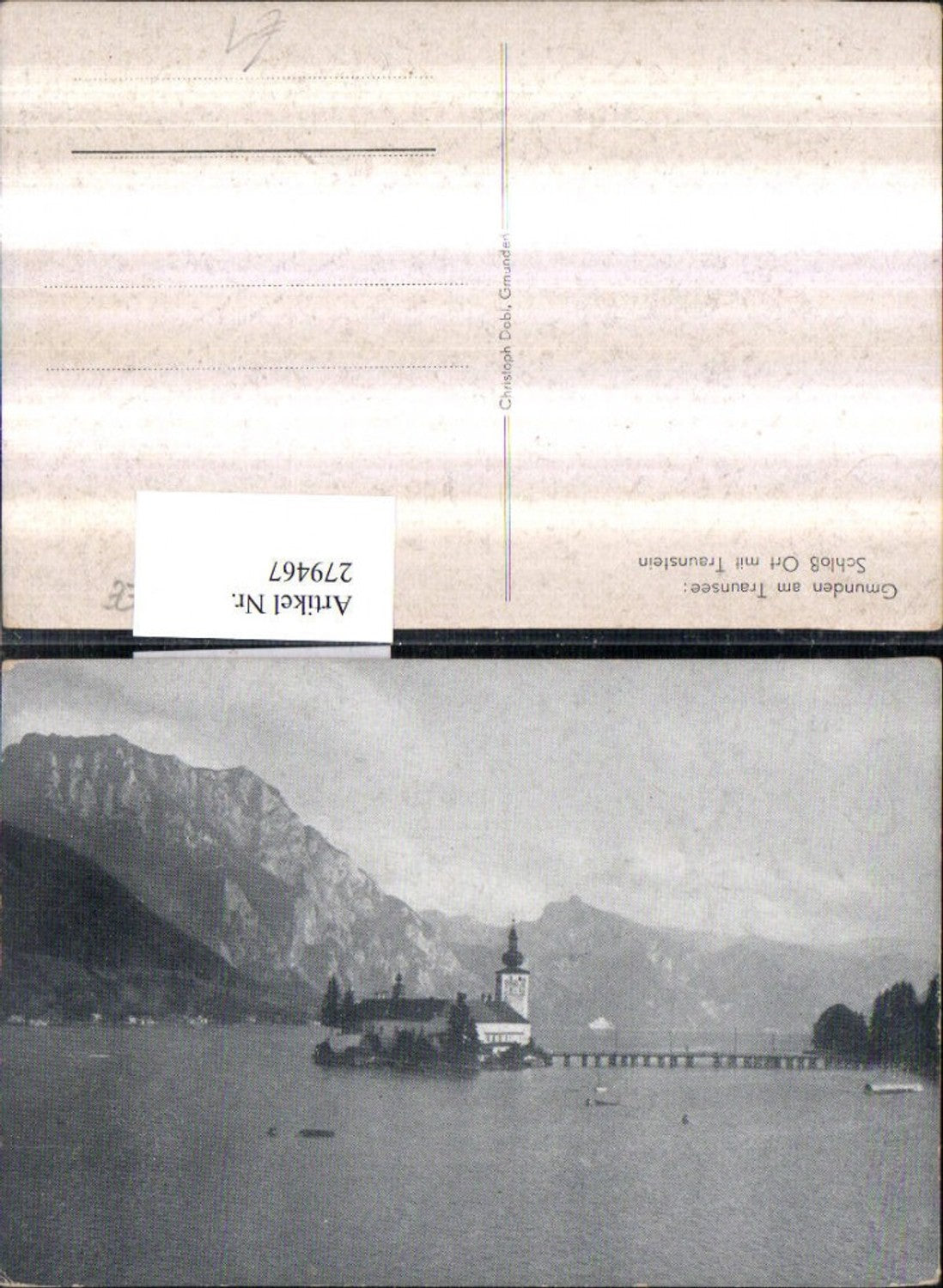 279467,Gmunden am Traunsee Schloss Orth m. Traunstein Bergkulisse
