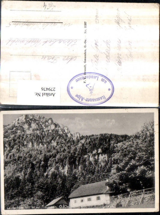 279476,Laudachsee Ramsauer-Alpe b. Gmunden Bergkulisse pub F. E. Brandt 11397