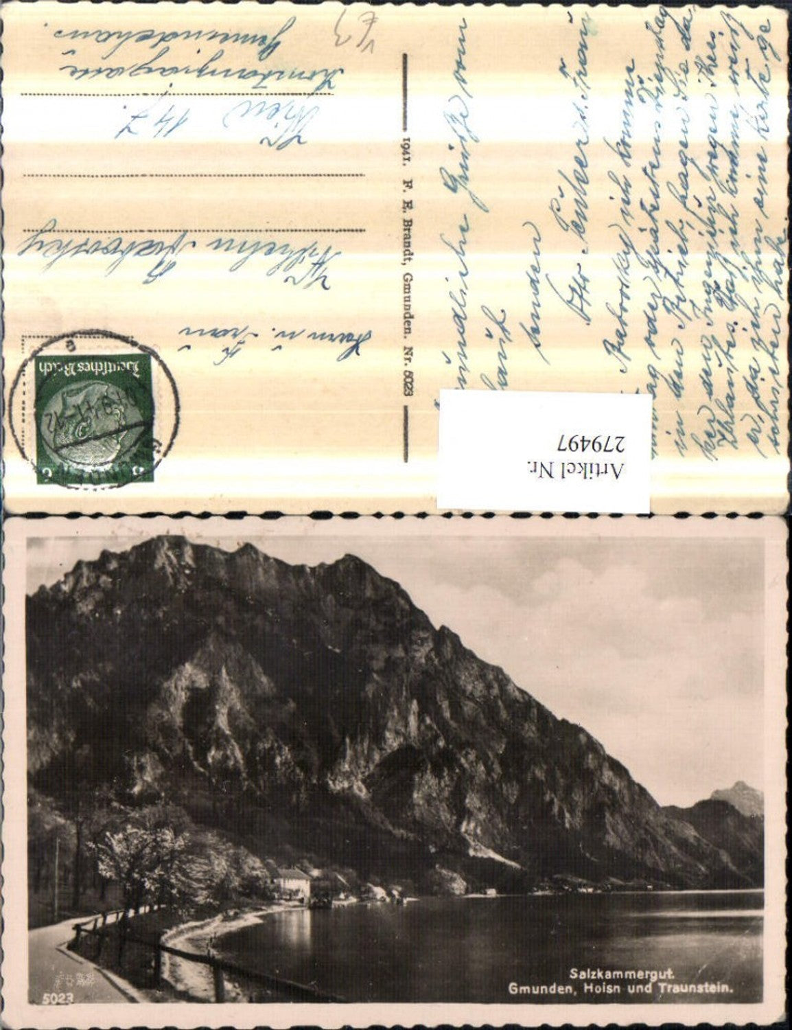279497,Gmunden Hoisn Restauration u. Traunstein Bergkulisse pub F. E. Brandt 5023