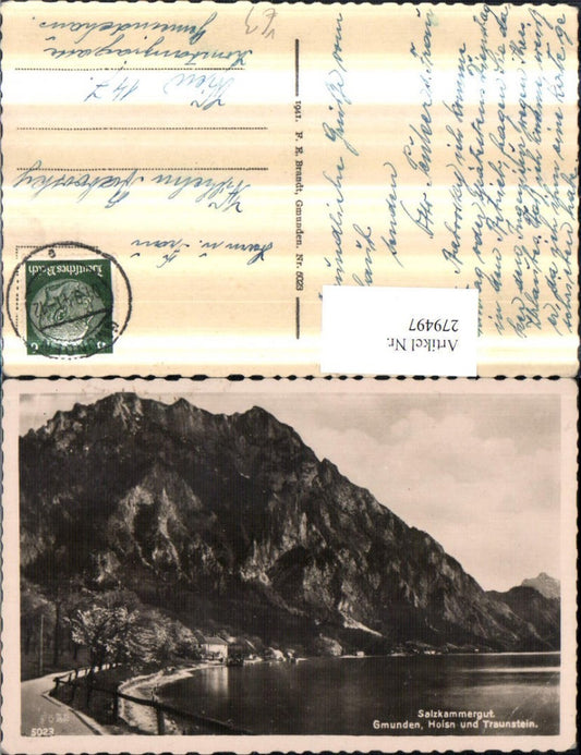 279497,Gmunden Hoisn Restauration u. Traunstein Bergkulisse pub F. E. Brandt 5023