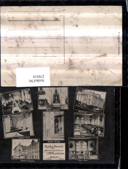 279519,Ort Orth b. Gmunden Mädchen-Pensionat d. Schwestern vom hl. Kreuze Mehrbildkarte pub F. E. Brandt
