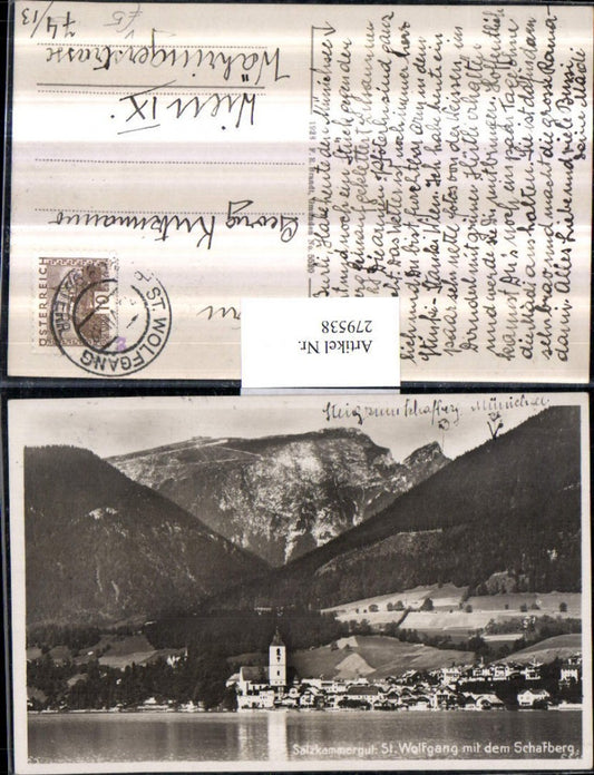 279538,St. Wolfgang Totale m. Schafberg Bergkulisse pub F. E. Brandt 5520