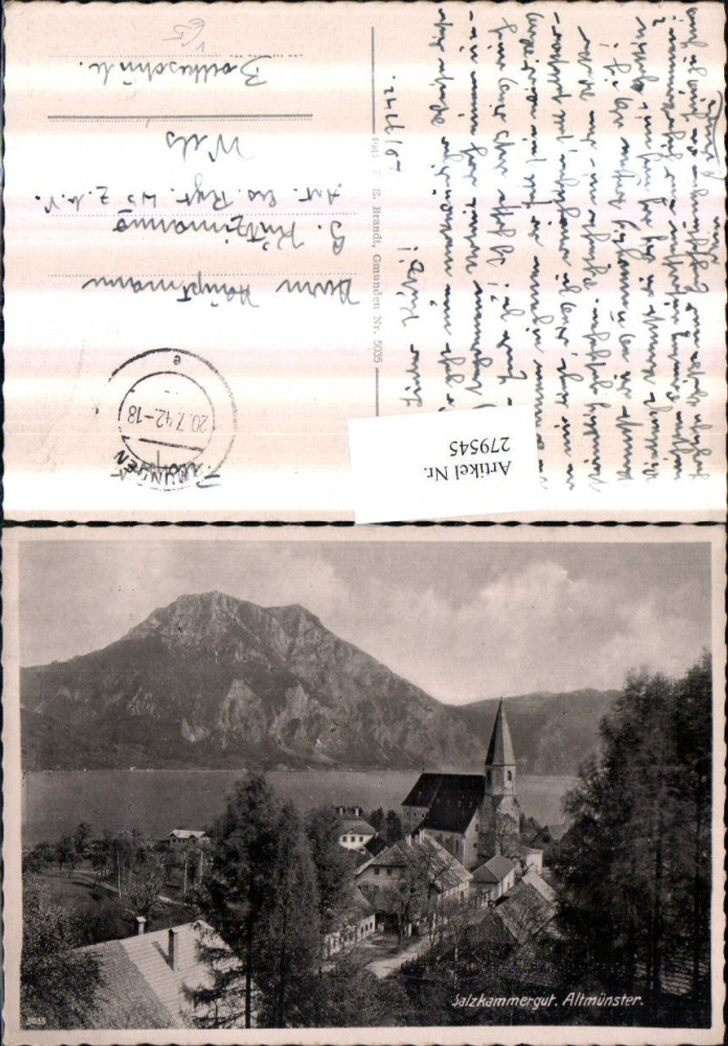 279545,Altmünster Kirche Bergkulisse pub F. E. Brandt 5035