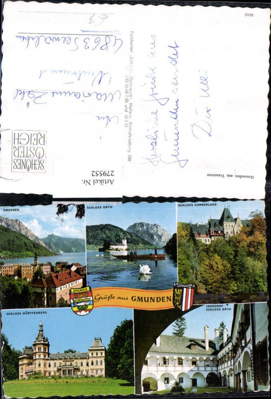 279552,Gmunden Teilansicht Schloss Orth Cumberland u. Württemberg Mehrbildkarte