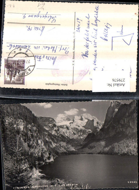 279576,Vorderer Gosausee b. Gosau m. Dachstein Bergkulisse