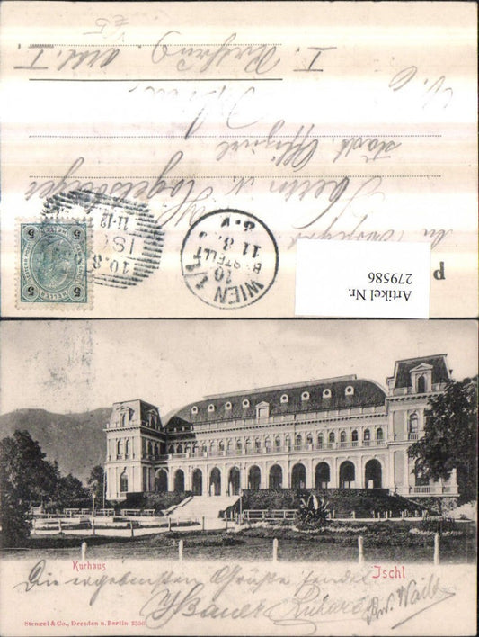 279586,Ischl Kurhaus pub Stengel & Co 2556
