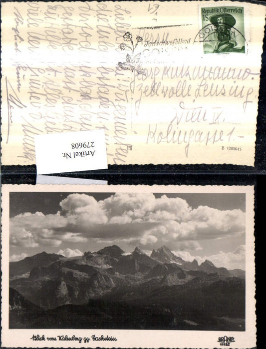 279608,Blick vom Kalmberg geg. Dachstein Bergkulisse b. Goisern pub F. E. Brandt 11152