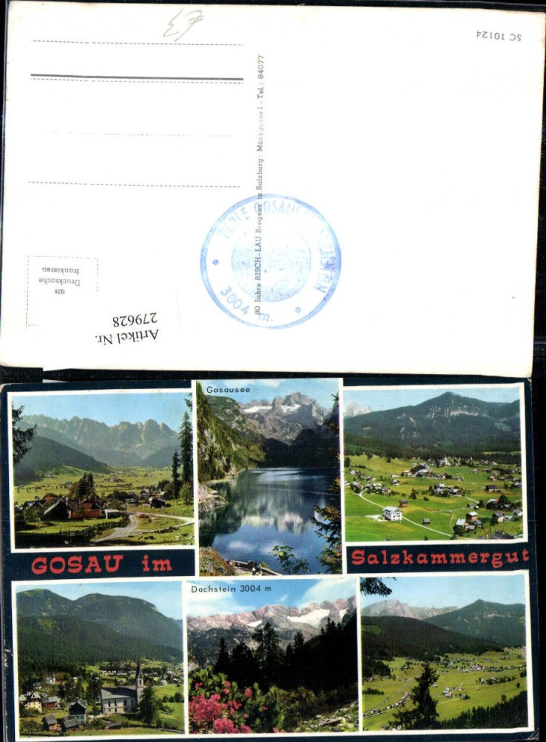 279628,Gosau Totale Gosausee Dachstein Bergkulisse Mehrbildkarte