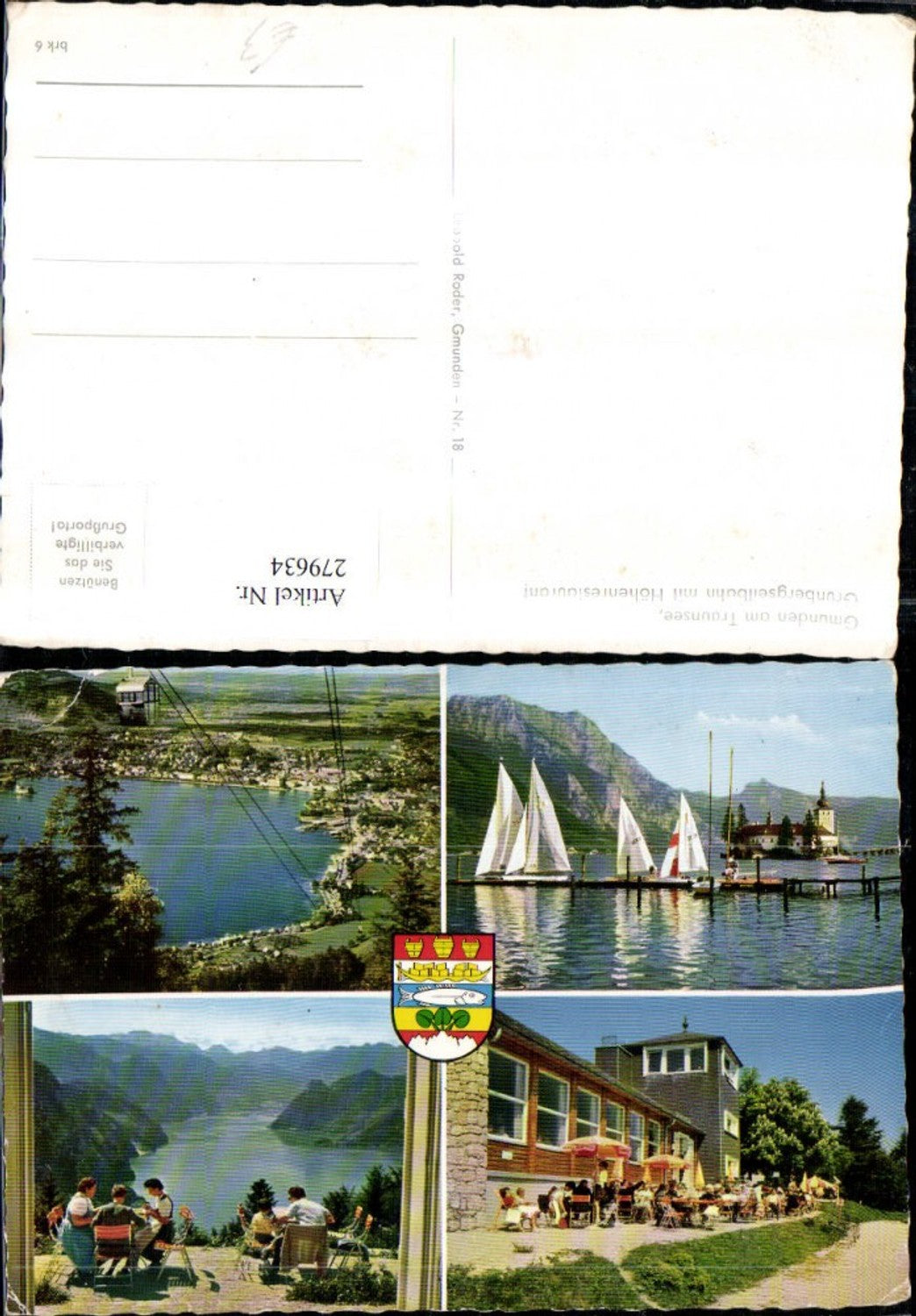 279634,Gmunden am Traunsee Totale Schloss Orth Grünbergseilbahn Seilbahn Höhenrestaurant Mehrbildkarte