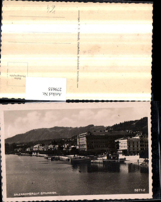 279655,Gmunden Teilansicht Landungsplatz pub F. E. Brandt 5671/2