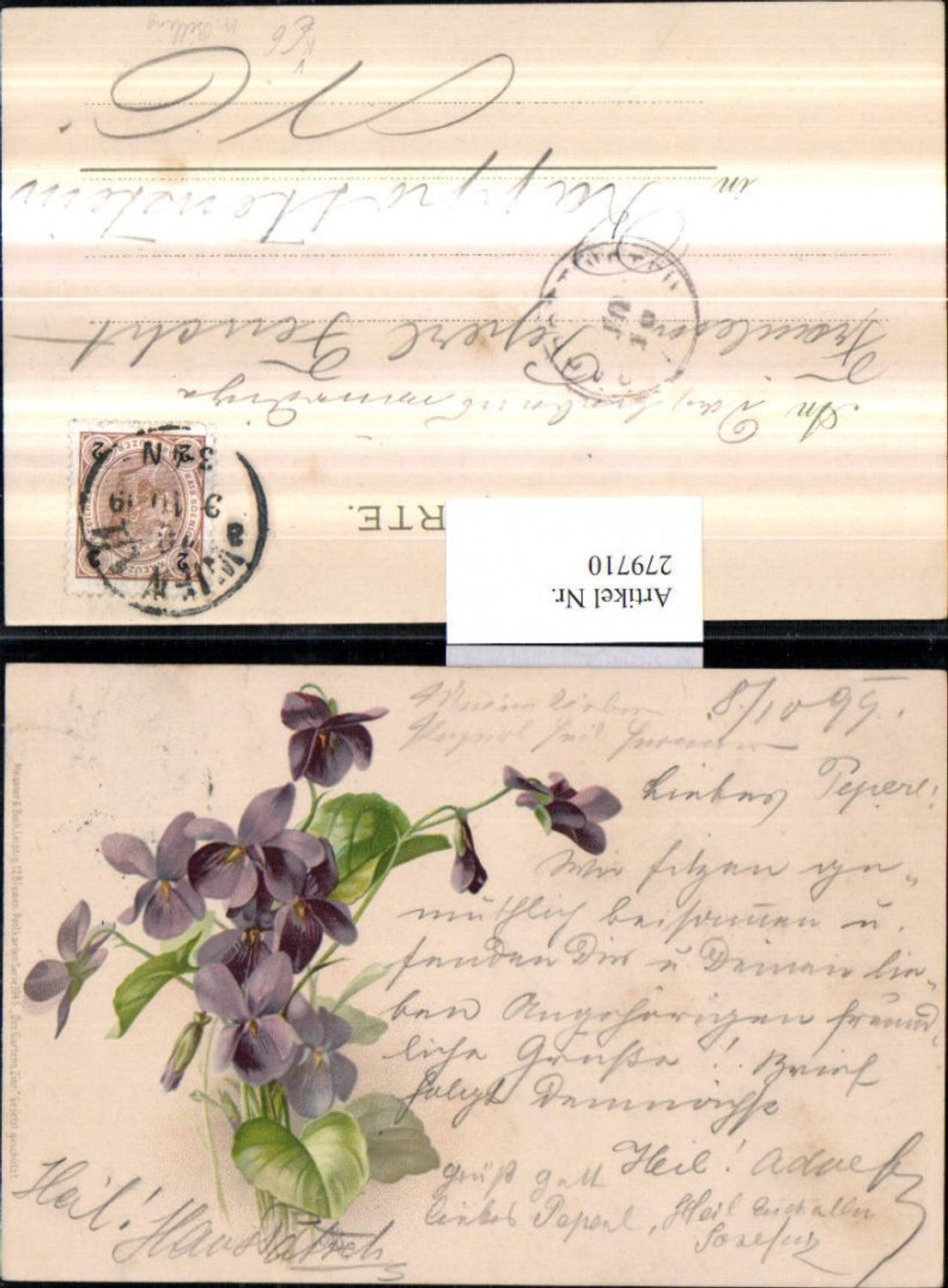279710,Künstler AK Meissner & Buch 1045 Künstler M. Billing Des Gartens Zier Veilchen