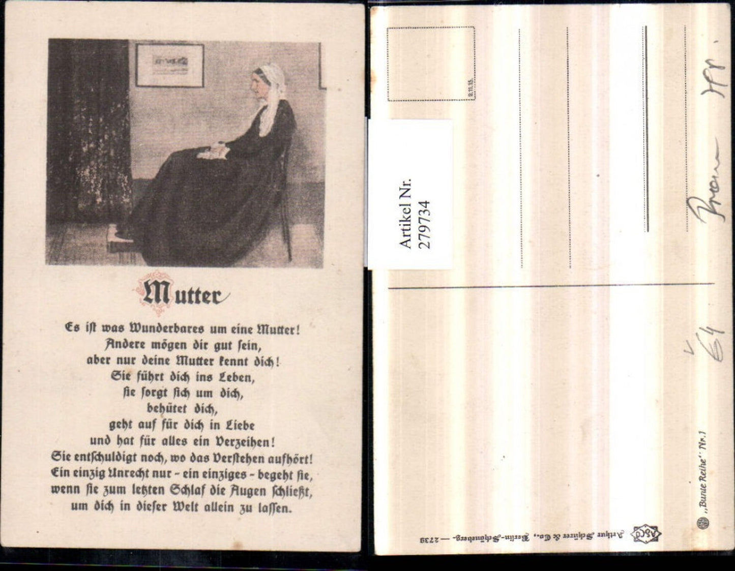 279734,Asco AK 2739 Mutter Frau m. Kopftuch Kleid Stuhl Sessel Gedicht Text
