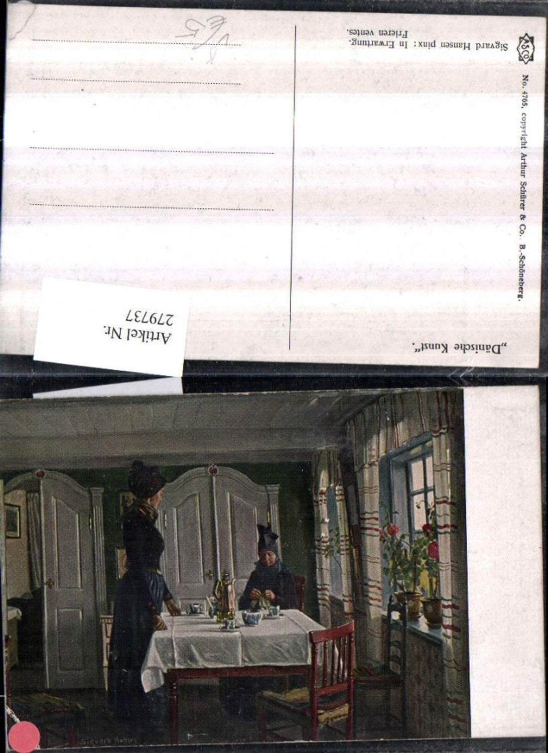 279737,Asco AK 4765 Künstler Sigvard Hansen In Erwartung Frauen Tracht Tisch Kanne