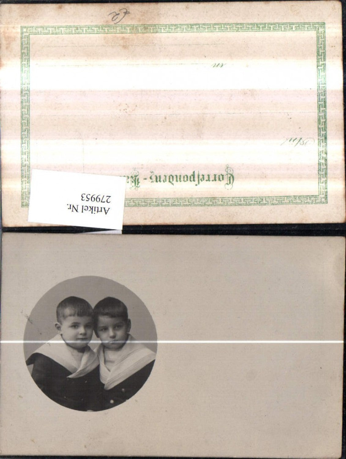 279953,Buben Jungs in Uniform Matrosenanzug Portrait Passepartout