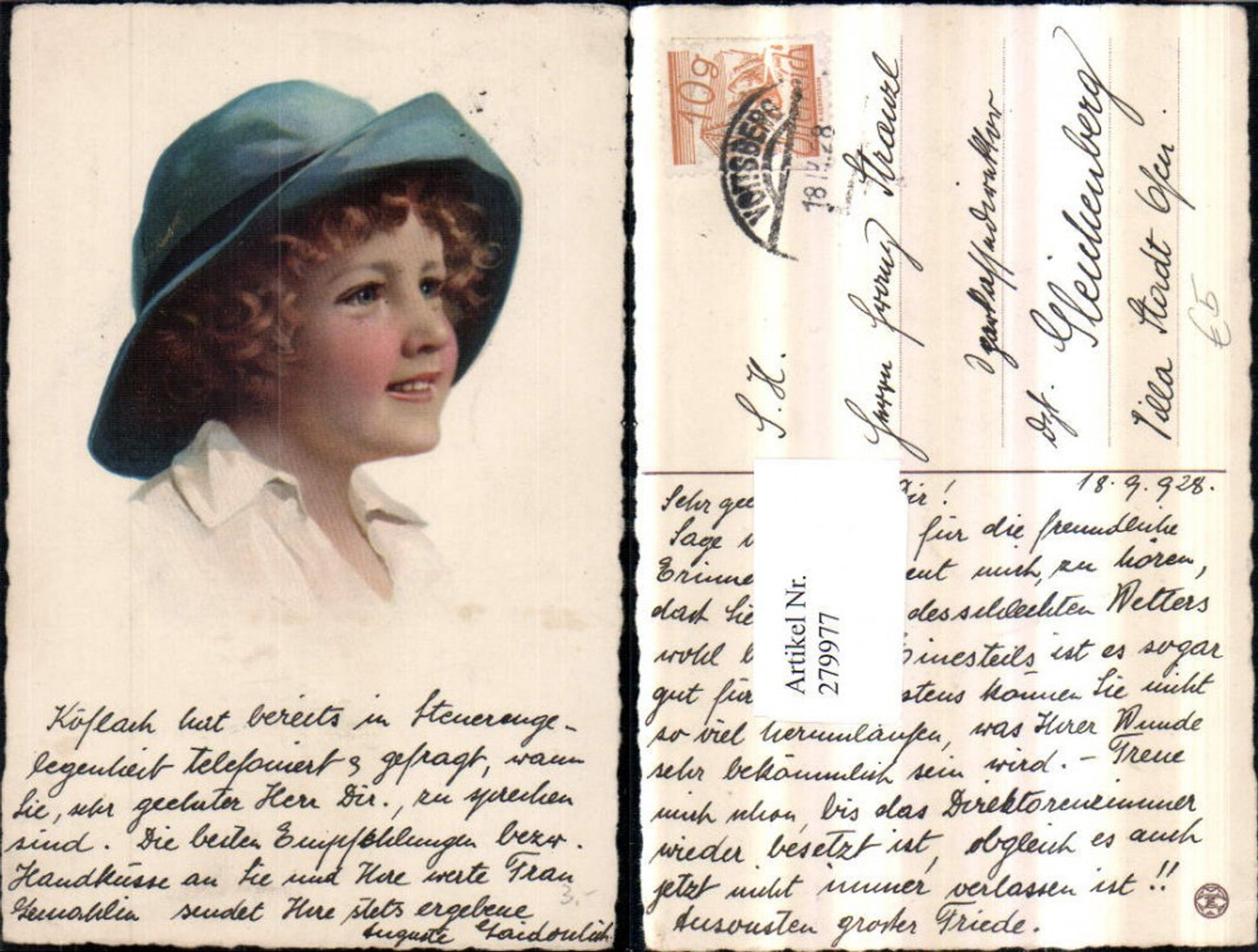 279977,Kind m. Blauem Hut Portrait pub Novolito