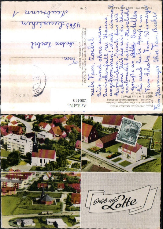 280440,Gruß aus Lotte Teilansichten Kirche Mehrbildkarte