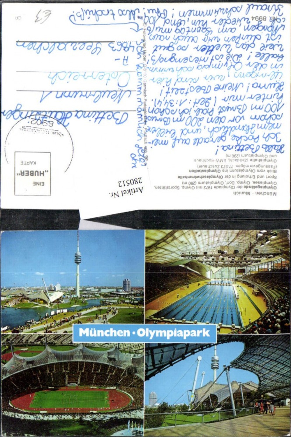 280512,München Olympiapark Stadion Schwimmhalle Olympiahalle Gelände Mehrbildkarte