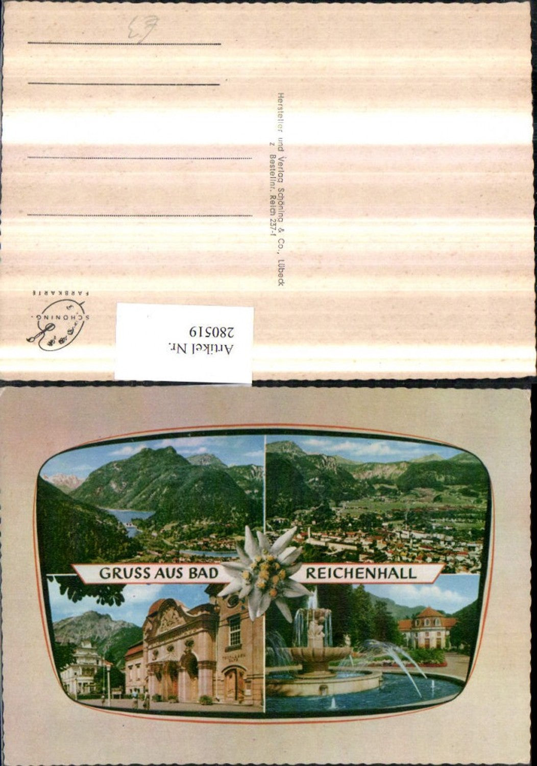 280519,Gruß aus Bad Reichenhall Totale Springbrunnen Mehrbildkarte
