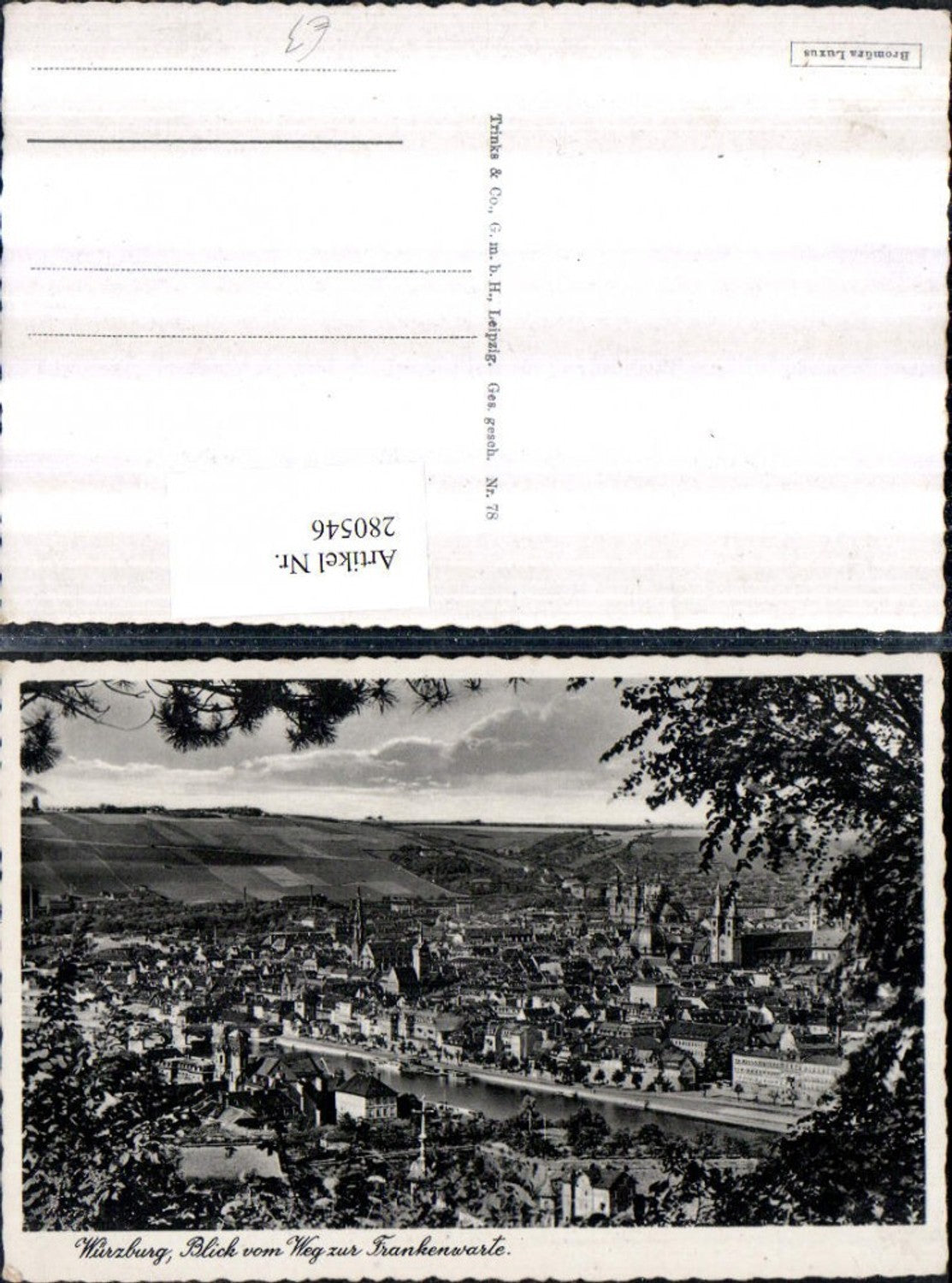 280546,Würzburg Totale Blick vom Weg zur Frankenwarte
