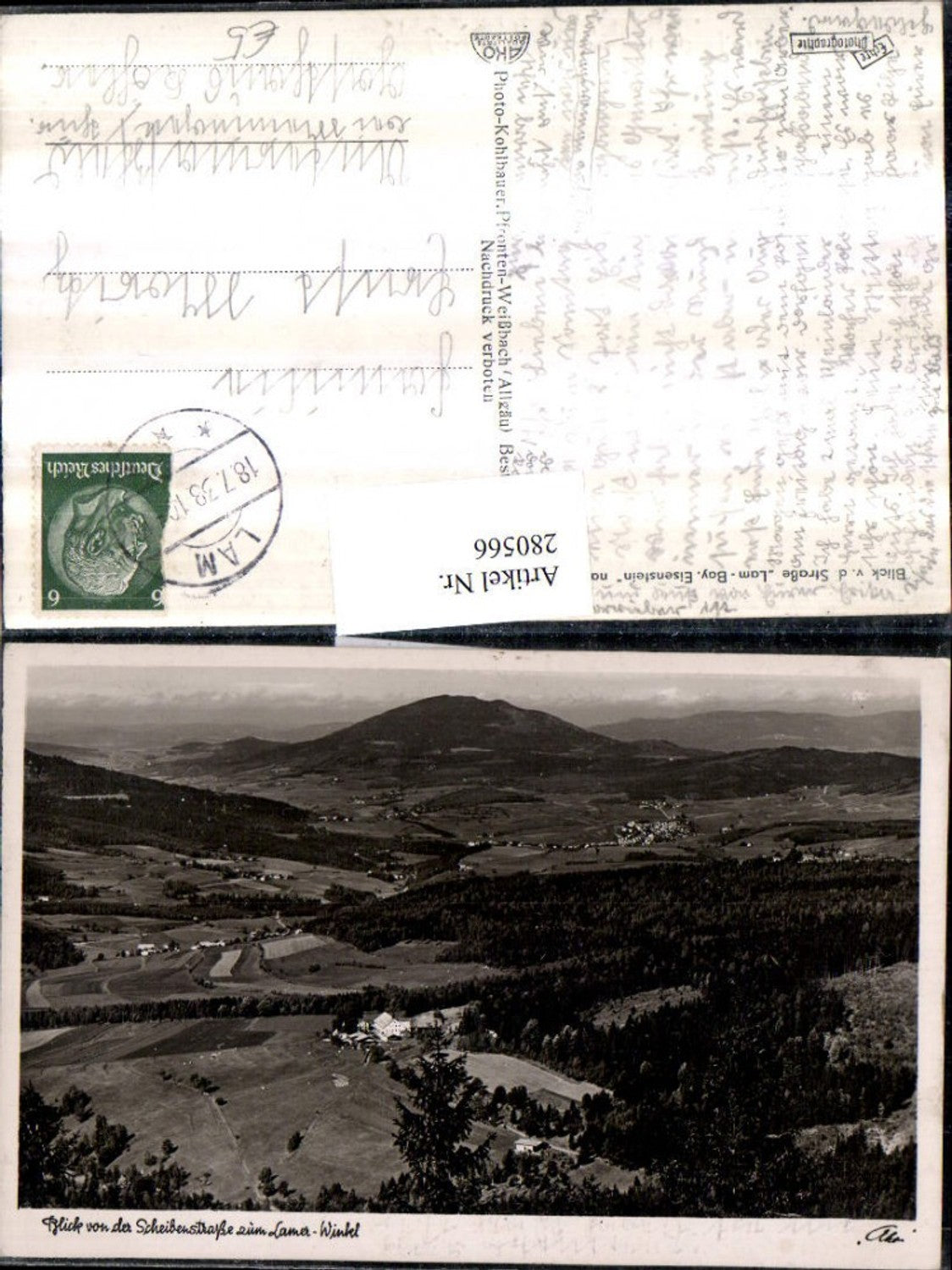280566,Blick von d. Scheibenstraße zum Lamer-Winkl Lam
