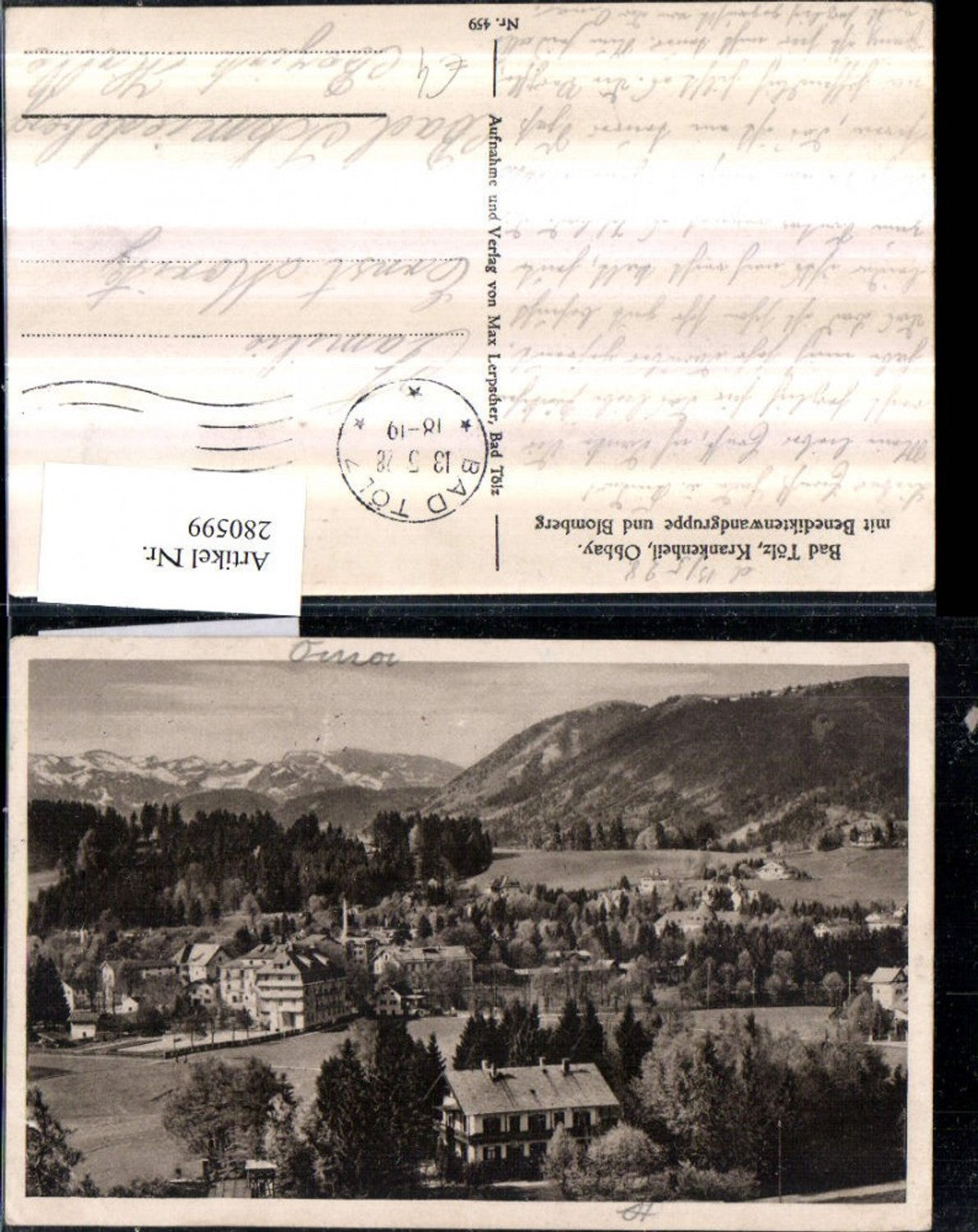 280599,Bad Tölz Krankenheil m. Benediktenwandgruppe u. Blomberg Bergkulisse