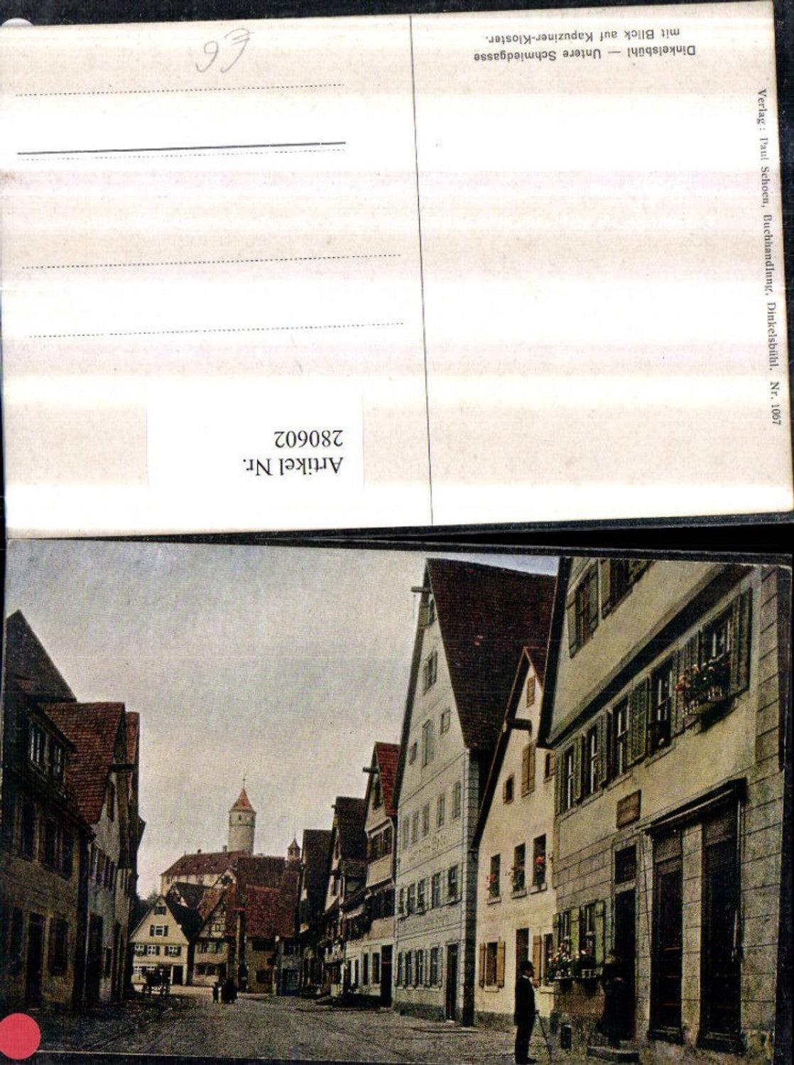 280602,Dinkelsbühl Untere Schmiedgasse m. Blick auf Kapuziner-Kirche Straßenansicht