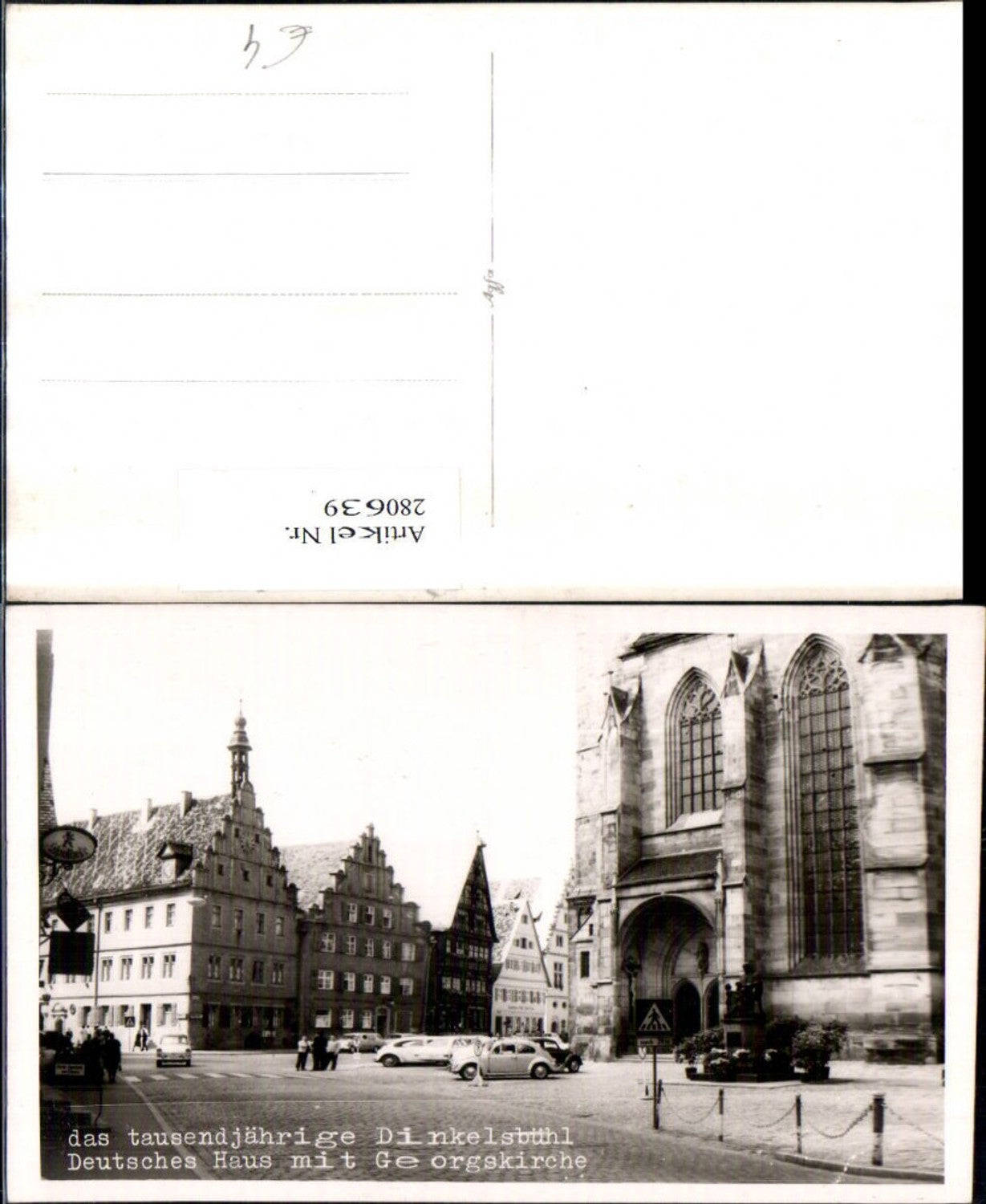 280639,Dinkelsbühl Deutsches Haus m. Georgskirche Straßenansicht