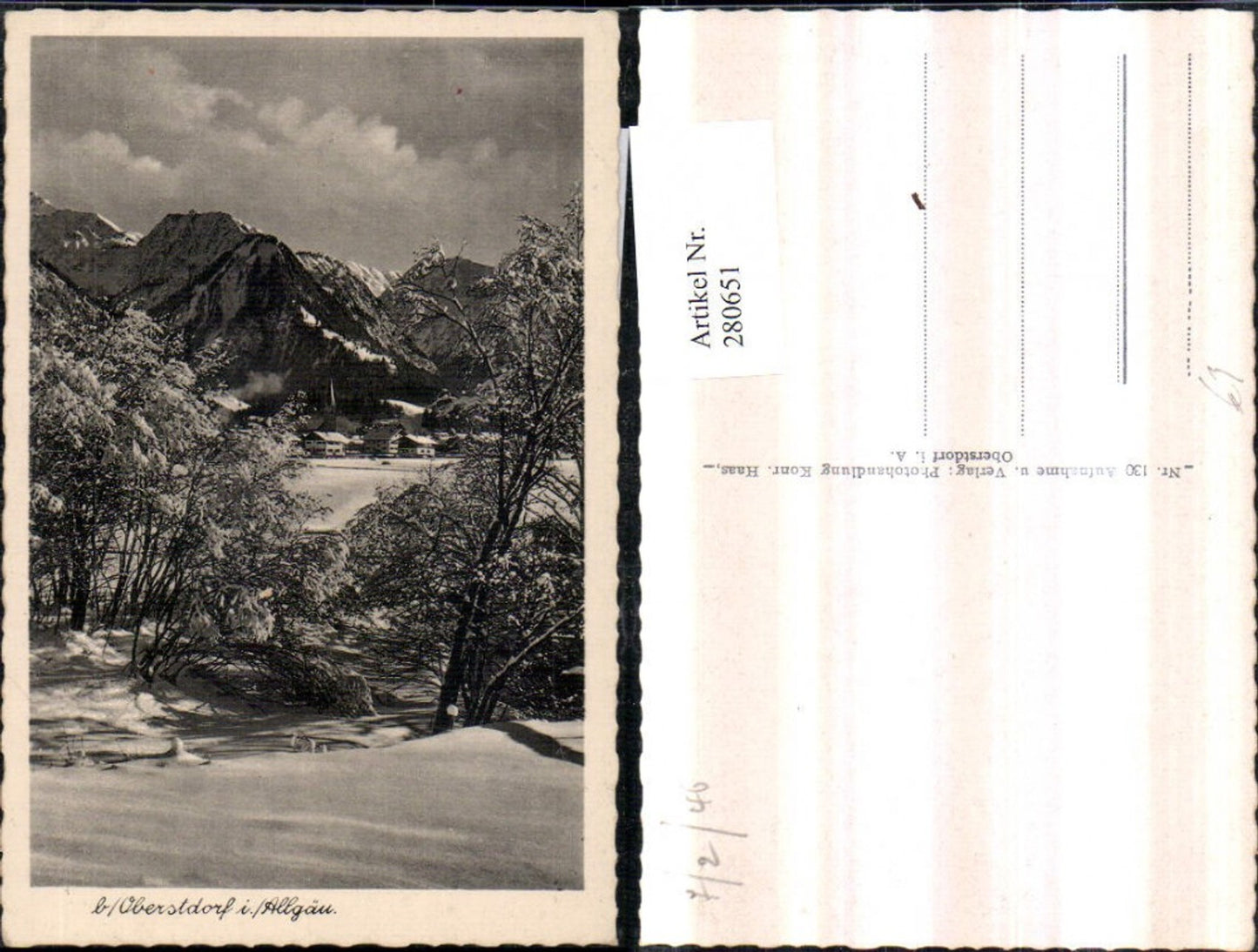 280651,Blick auf Oberstdorf im Allgäu Teilansicht Bergkulisse Winterbild