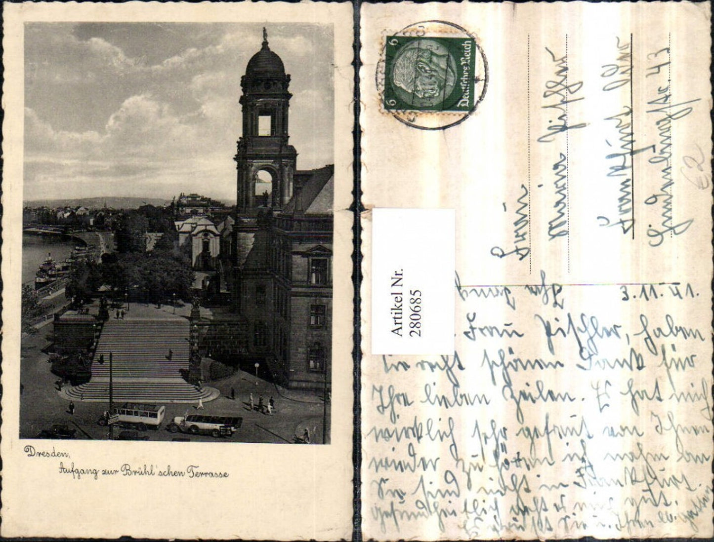 280685,Dresden Aufgang zur Brühl'schen Terrasse Turm
