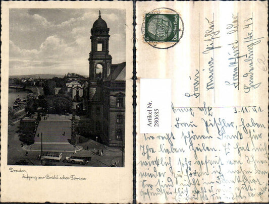 280685,Dresden Aufgang zur Brühl'schen Terrasse Turm