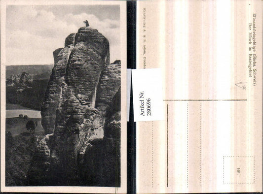 280696,Elbsandsteingebirge Mönch im Basteigebiet Felsen b. Rathen