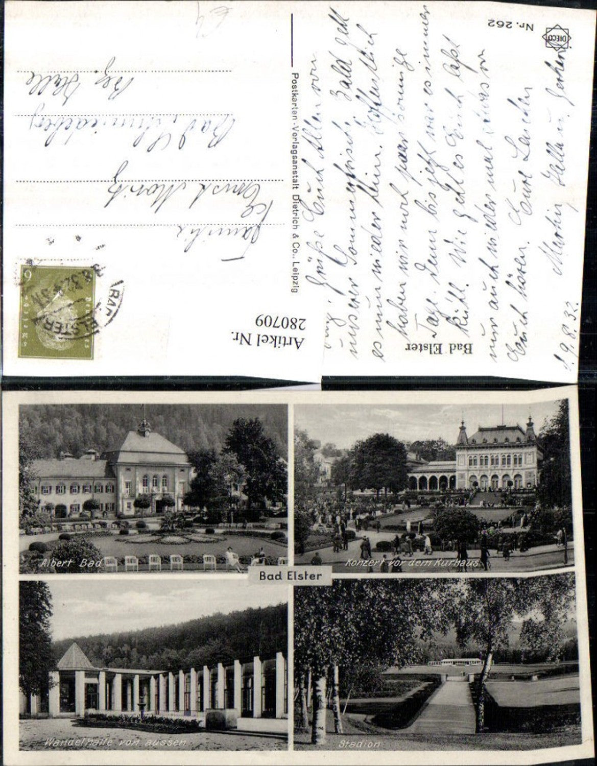 280709,Bad Elster Kurhaus Konzert Albert-Bad Wandelhalle Stadion Mehrbildkarte