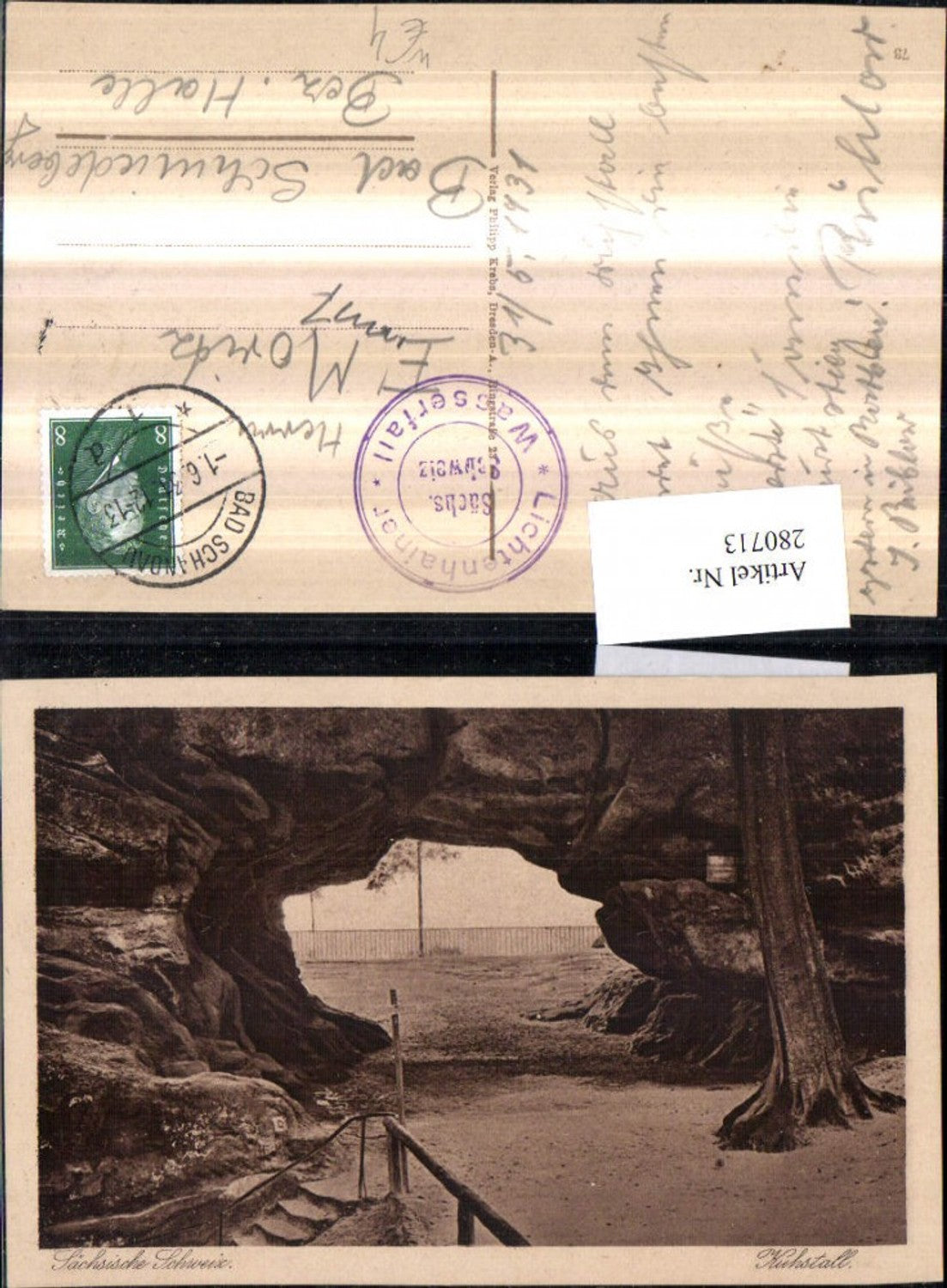 280713,Sächsische Schweiz Kuhstall Felsen b. Bad Schandau