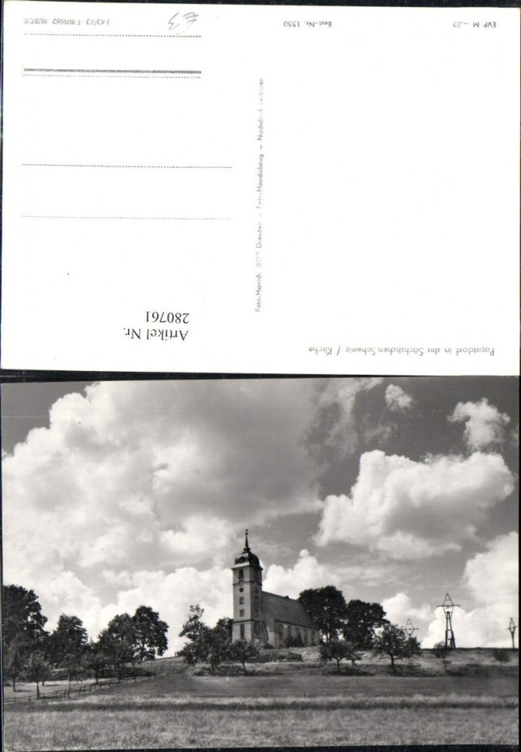 280761,Papstdorf in d. Sächsischen Schweiz Kirche